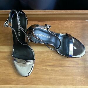 Madden Girl sandals top sleek stiletto heels with slender ankle straps